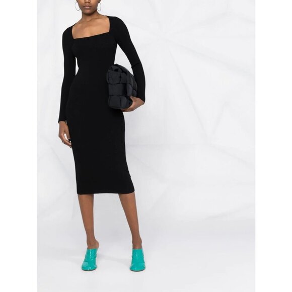 Remain Birger Christensen Dresses & Skirts - Remain Birger Christensen Jocelyne Black Ribbed Knit Long Sleeve Dress